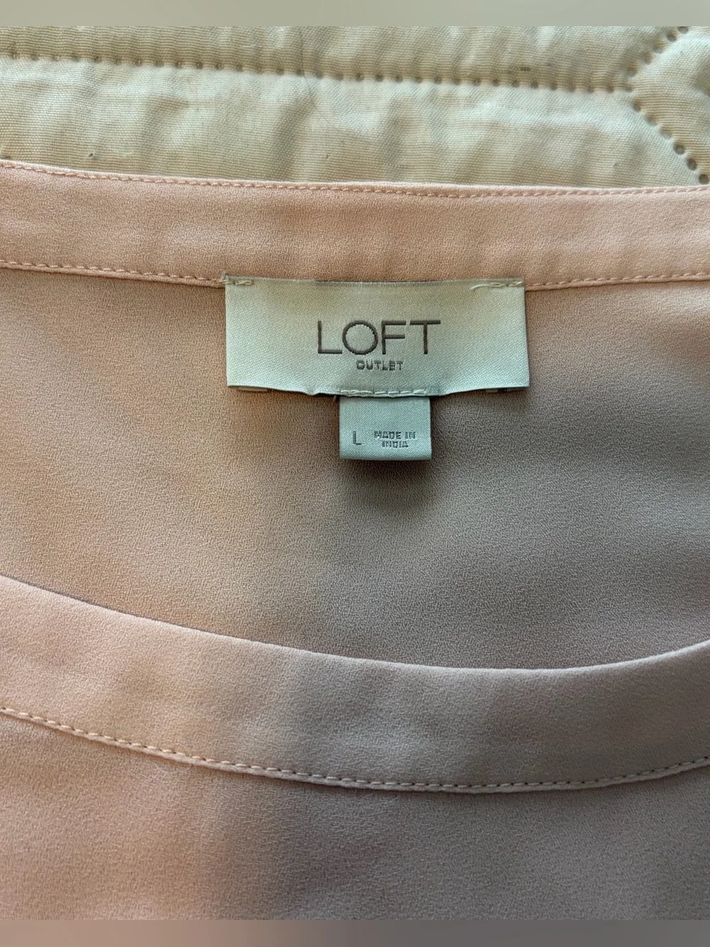 LOFT Blush Pink Long-Sleeve Lace-Inset Blouse
Size L - Picture 7 of 8